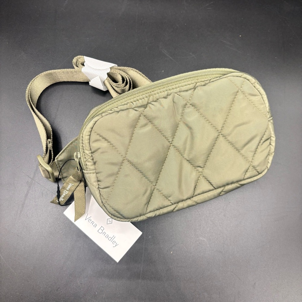 NWT Vera Bradley Women's Essential Mini Belt Bag Ultralight Quilted Sage Green